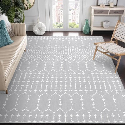 Lahome Moroccan Geometric Area Rug– Washable Non-Slip Low-Pile Carpet for Living Room, Bedroom,Office,Kitchen,Nursery,or Dining Room
