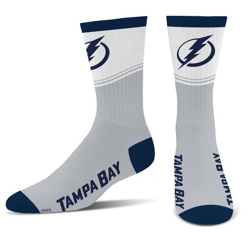 Nhl Tampa Bay Lightning Divide Secondary Large Crew Socks : Target