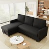 Celebalcony 77.2" Upholstered Sofa Bed, L Shaped Sectional Couch with Side Storage Package, Comfortable 3 Seat Sofa Couches for Apartment - 4 of 4