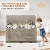 COZONY 39" Storage Chest with Wheels, Modern Wood Storage Bench, 350 lbs Load, Entryway, Bedroom, Living Room, Grey - 4 of 4