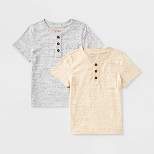 Toddler Boys' 2pk Short Sleeve T-Shirt - Cat & Jack™ Cream/Gray