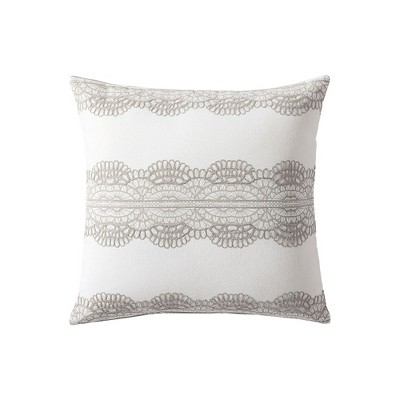 Linen Classique Lace Reversible Decorative Pillow Taupe