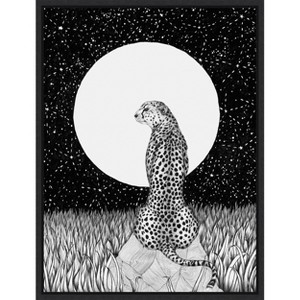 Amanti Art Cheetah Moon Large by Ec Mazur Framed Canvas Wall Art - 1 of 4