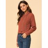 Allegra K Women's Notched Collar Zip Closure Biker Motocycle Denim Jacket - 4 of 4