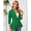 Women's 3/4 Sleeve Blazer Suit Open Front Ruffle Hem Jacket Casual Office Blazer - 2 of 4
