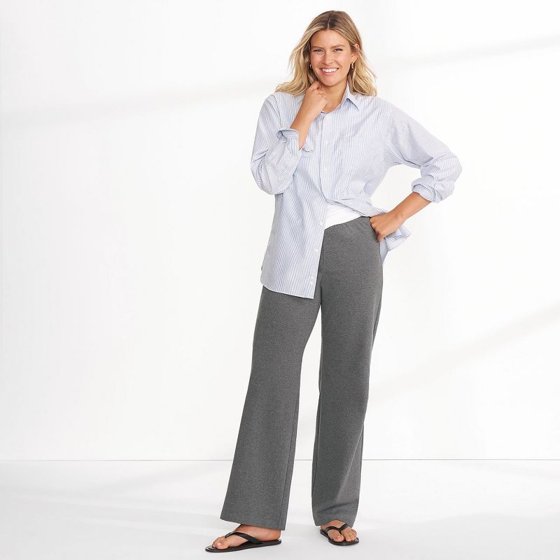 Lands' End Women's Starfish High Rise Wide Leg Pants, 4 of 5