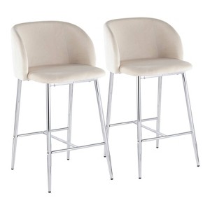 Set of 2 Fran Contemporary Counter Height Barstools - LumiSource - 1 of 4