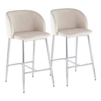 Set of 2 Fran Contemporary Counter Height Barstools - LumiSource