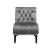 CAVINAS Modern Armless Chair, Accent Chair, Velvet Leisure Chair, Upholstered Button Recliner Chair with Wooden Legs for Bedroom, Living Room, Office - 2 of 4