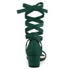 Allegra K Women's Open Toe Block Heel Lace Up Sandals - 3 of 4