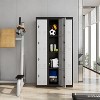 72" Metal Storage Cabinet with 4 Door, Lockers for Employees Students with Shelves, Metal Storage Steel Locker for School Office Gym, Grey+Black - 2 of 4