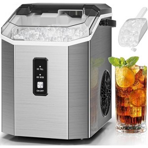 ZAFRO Nugget Ice Maker Countertop, Portable Ice Makers with Soft Chewable Ice, 34lbs/24H, One-Click Operation, Auto-Cleaning,  with Basket and Scoop - 1 of 4