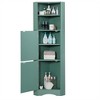 TIRAMISUBEST Tall Bathroom Corner Cabinet, Freestanding Storage Cabinet with Doors and Adjustable Shelves, MDF Board, Green - 4 of 4