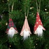 Northlight Set of 3 Wooden Gnomes Christmas Ornaments 4" - 3 of 4