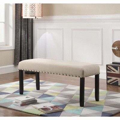 NicBex Upholstered Bench,44 inch Dining Bench with Solid Wood Frame,Modern Ottoman with Turned Legs for Living Room,Entryway,Kitchen