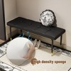 Sapphtopaz Modern Ottoman Shoe Bench Vanity Stool with Metal Legs Footstool Entryway Bench for Living Room, Bedroom, Fitting room - 3 of 4