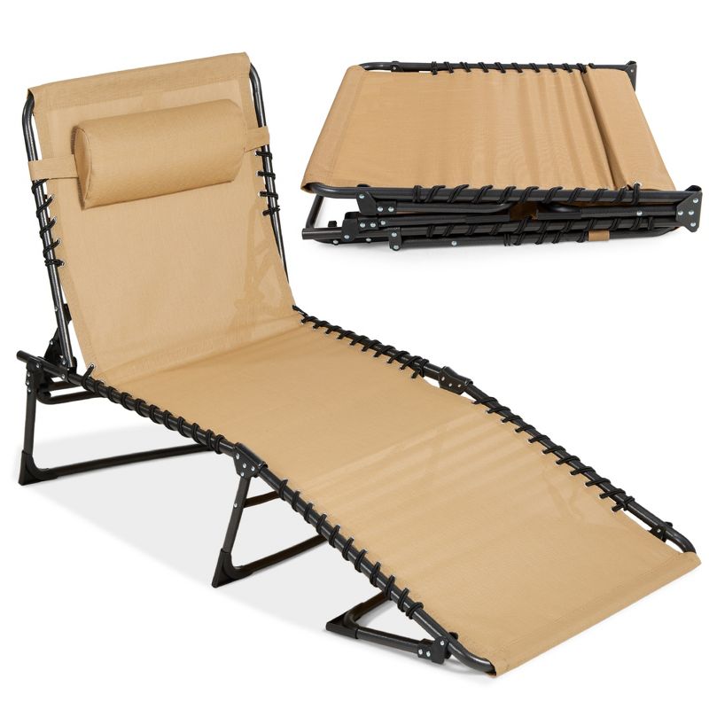 Best Choice Products Patio Chaise Lounge Chair, Outdoor Portable Adjustable Pool Recliner w/ Pillow, 1 of 9