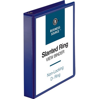 Business Source View Binder D-Ring 1-1/2" Navy 28453