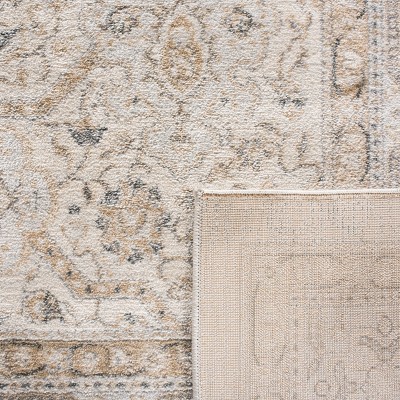 Isabella Cream and Beige Hand-Knotted Rectangular Area Rug