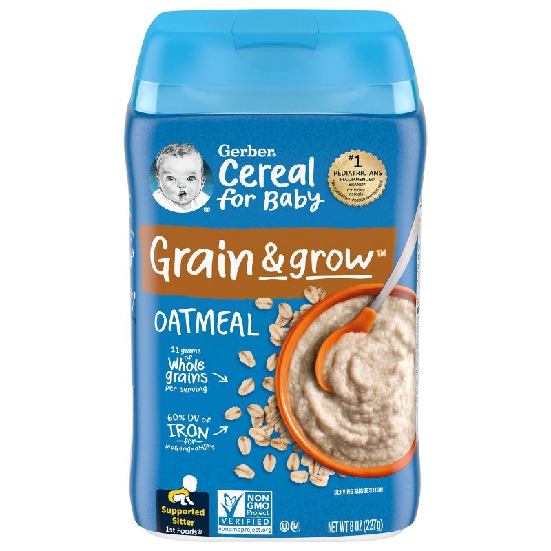 Gerber Single Grain Oatmeal Baby Cereal - 8oz, 1 of 9