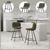LeisureMod Elland Leather Bar Stool – Modern Counter Height Stool with Black Stainless Steel Legs for Kitchen Island or Home Bar Set of 2 - 4 of 4