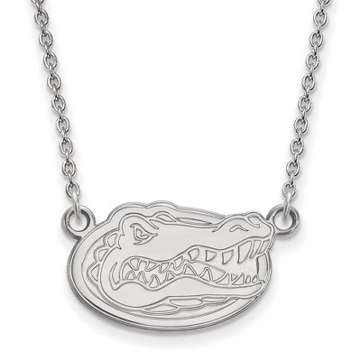Black Bow Jewelry 14k White Gold Florida Gators NCAA Necklace 18 Inch