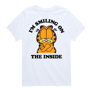 Boys' - Garfield - Smiling On The Inside Short Sleeve Graphic T-Shirt - 1 of 4