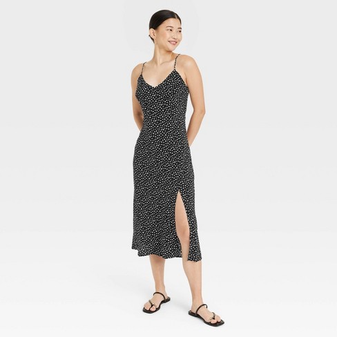 Women's V-Neck Mini Slip Dress - A New Day™ Black XS