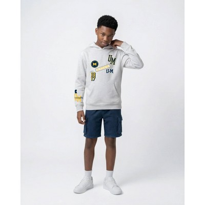 NCAA Michigan Wolverines Champion Youth Ash Hooded Sweatshirt