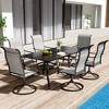 CLIHOME 8-Piece Patio Dining Set,Convertible Square Table built-in Umbrella Hole & 360° Swivel Chairs Outdoor Set - 2 of 4