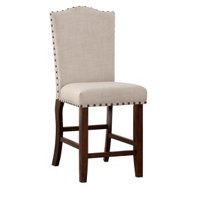 NicBex Set of 2 Dining Chair Modern Upholstered Cushion Seats Accent Chair Dining Room Furniture Nailheads Trim Chair,Beige - 1 of 4