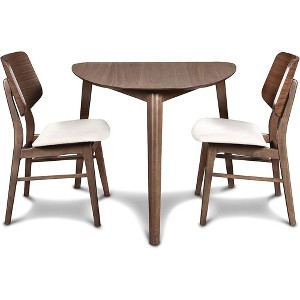 New Classic Furniture,Oscar Corner Table And 2 Wood Back Chairs In Brown - 1 of 4
