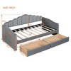 Twin Size Velvet Upholstered Daybed with Trundle/2 Drawers and USB Charging Ports 4Q - ModernLuxe - 3 of 4