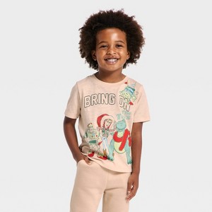 Toddler Boys' Toy Story Holiday Short Sleeve Graphic T-Shirt - Light Brown - 1 of 4