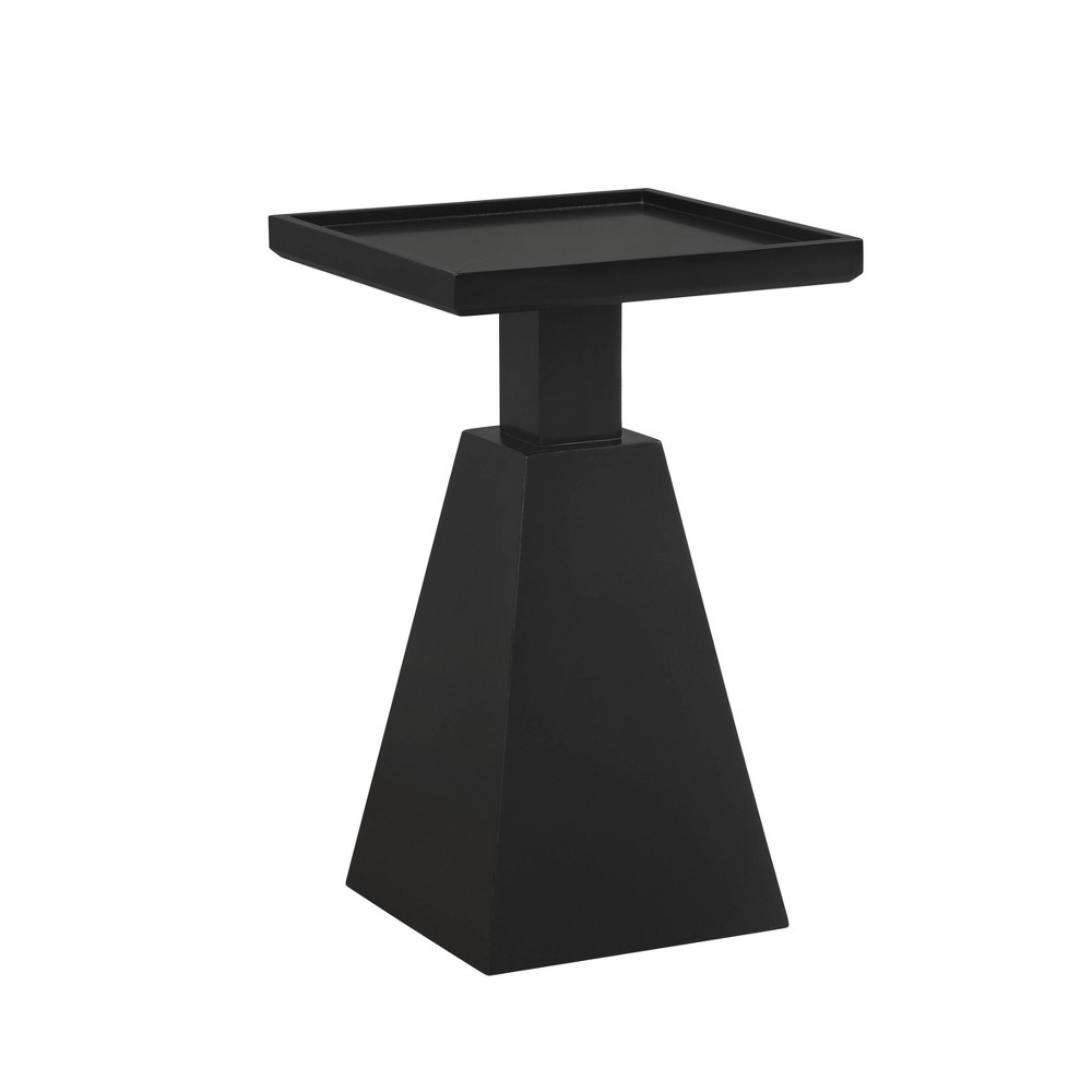 Photos - Coffee Table Powell 22.5" Caprina Contemporary Geometric Side Accent Table Black: Moder