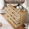 Rattan Dresser with 8 Drawers, Tall Modern Closet with Deep Storage, Large Chest of Drawers with Wide Top, for Bedroom, Living Room - 4 of 4