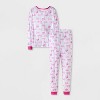 Girls' 4pc Barbie Pajama Set - Pink - 2 of 4