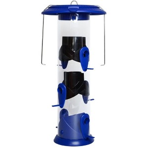 Nature's Way Bird Products Funnel Flip Top Tube Feeder, Blue, 18.5in - 1 of 4