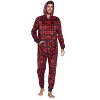 Ashford & Brooks Men's Adult Mink Fleece Hooded One-Piece Union Suit Pajamas - 2 of 4