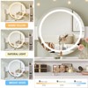 Makeup Vanity Table with Round Lighted Mirror, Glass Door Cabinet & Power Strip, 39"W White Vanity - 4 of 4