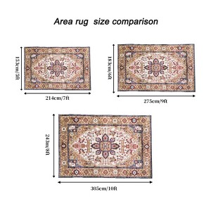 Chery Life Area Rug, 6x9 Ft Vintage Bohemia Large Persian Non-slip Washable Rug For Living Room Kitchen Bedroom Living Room, Flower Design - 1 of 4