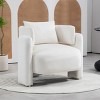 Modern Velvet Upholstered Dining Room Lounge Chair,Single Sofa with Pillow,Bedroom Office lounge chair,Living Room Kitchen Chairs-Cuddlewood - 2 of 4