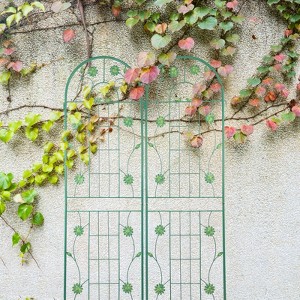 MAYEERTY 2 Pack Metal Garden Trellis Rustproof Climbing Plants Support Brown Outdoor Flower - 1 of 4