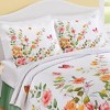 Collections Etc Colorful Rose Trail Butterfly Scalloped Edge Pillow Sham Set - 2 of 3