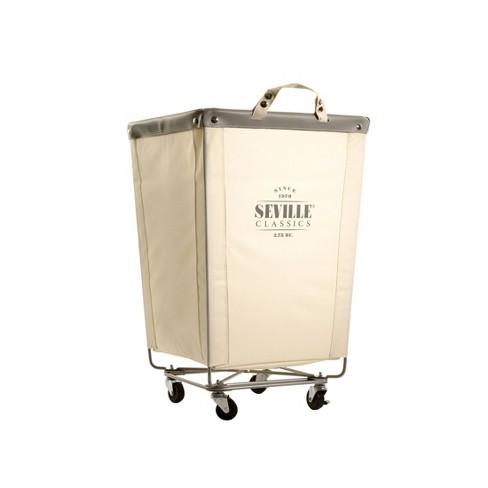 Seville Classics Commercial Canvas Laundry Hamper Cart with Wheels