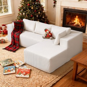 Luxurious 105" L-Shaped Cloud Sofa - Ultra Deep Modular Sectional with Plush Cushions, Perfect for Lounge & Family Room (Easy Assembly) - 1 of 4