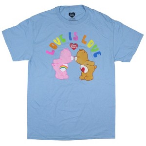 Care Bears Men's Love Is Love Rainbow Adult Short Sleeve T-Shirt - 1 of 3