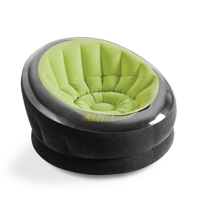Intex Empire Inflatable Lounge Chair, Green & Intex 12V Corded Electric Air Pump, 3 of 8