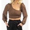 Women's DOTTED ASYMMETRIC RUCHED TOP - ENDLESS BLU. - 2 of 3