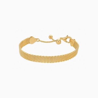 Bearfruit Jewelry Sterling Silver 18k Gold Plated Mash Chain Adjustable Bracelet